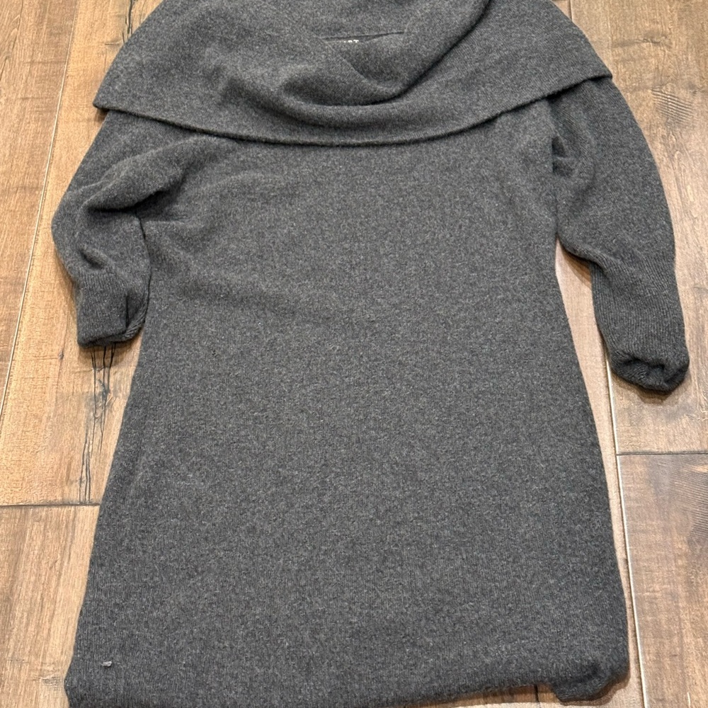 Elegant Charcoal Off-Shoulder Sweater